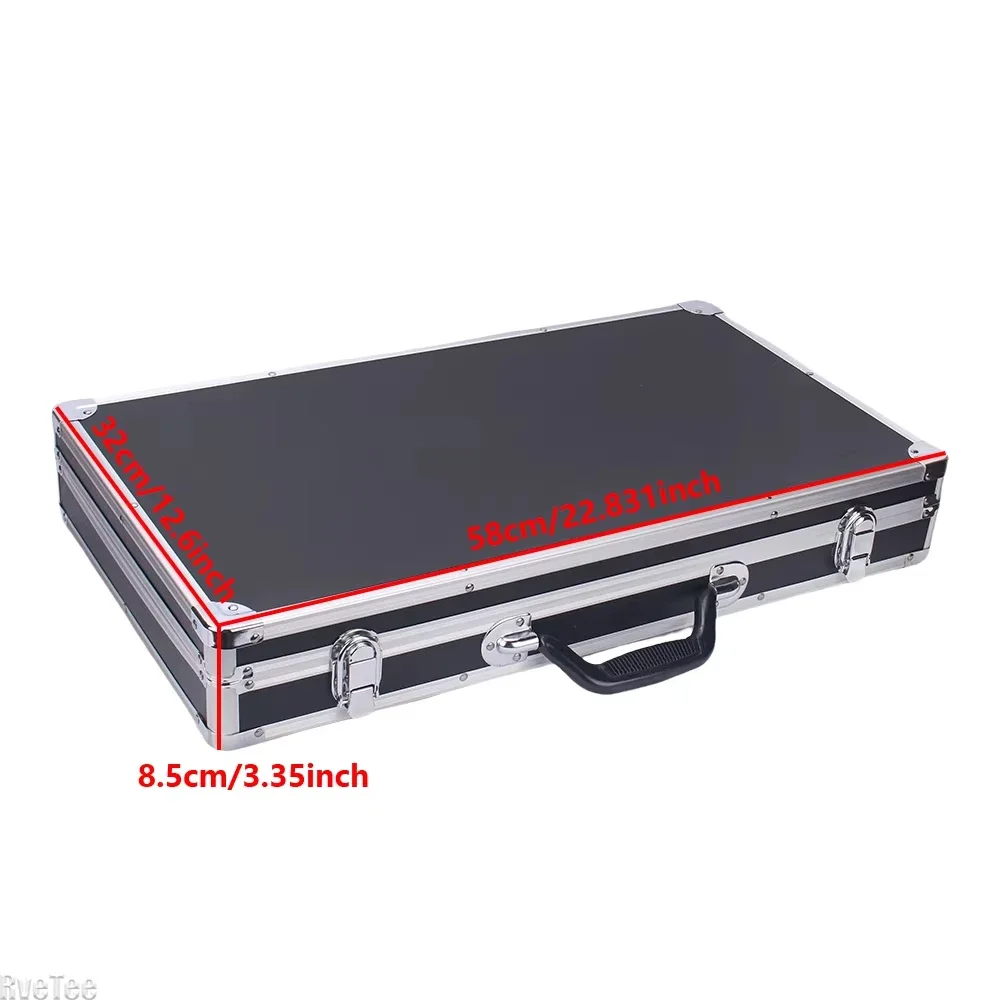 Portables Tool Box with Pre-cut Sponge 58x32x8.5cm Rectangular Tools Boxs Large Capacity Suitcase Hard Aluminium Equipment Case 5