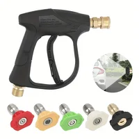 High Pressure Car Wash Gun, 4350PSI, M22-14/M22-15 Threads, 1/4" Quick Connect, 5 Nozzles, Durable Plastic, Battery-Free, Light 2