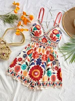 Combinaison de vacances pour femme, combinaison d'été bohème, combinaison d'été imprimée pour femme, combinaison d'été décontractée pour femme, combinaison pour fête du Nouvel An 3
