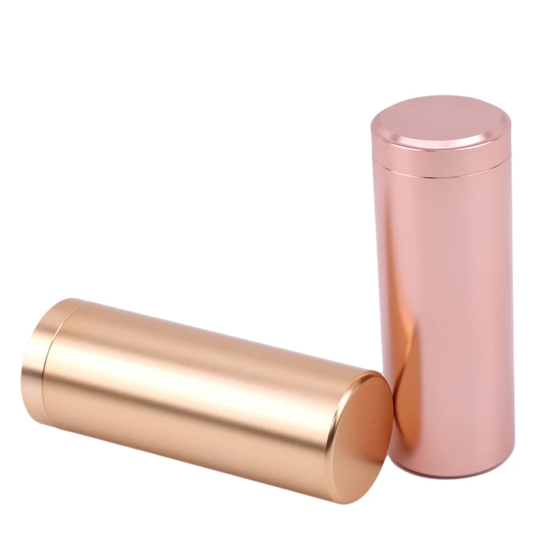 Tea Caddy Mini Aluminum Storage Boxes Sealed Coffee Powder Cans Tea Leaves Container Portable Travel Caddy Organizer tea tin box tea canister airtight container