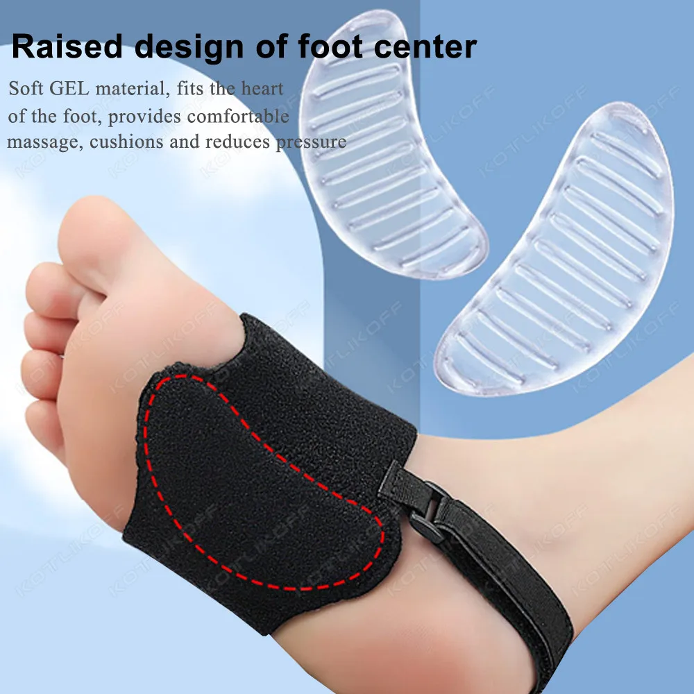 Sports Orthotics Insoles Inserts For Flat Feet Gel Comfort Foot Orthotic Pads Fit In Slippers/Sandals Arch Support Bandage