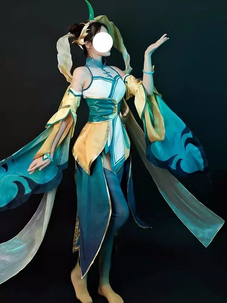 

Fashion Game LOL Rose Soraka Cosplay Costume Women Girls Gorgeous Dress Role Play Clothing Carnival Party Suit Full Set Stock