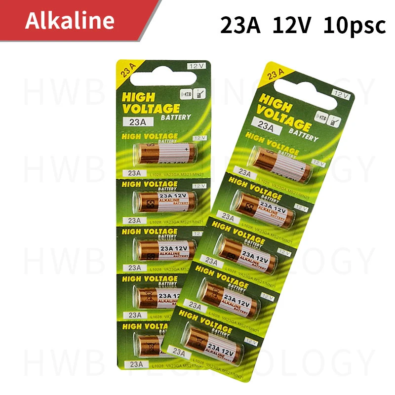 10pcs/Lot 12V 23A Ultra Alkaline Battery High Voltage Battery A23 V23GA MN21 For Calculators