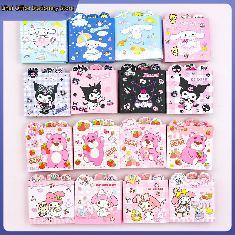 

Sanrio Family Cartoon Notepad Portable Message Memo Notebook Kuromi Cinnamoroll Color Pages Notebook Students Supplies Wholesale