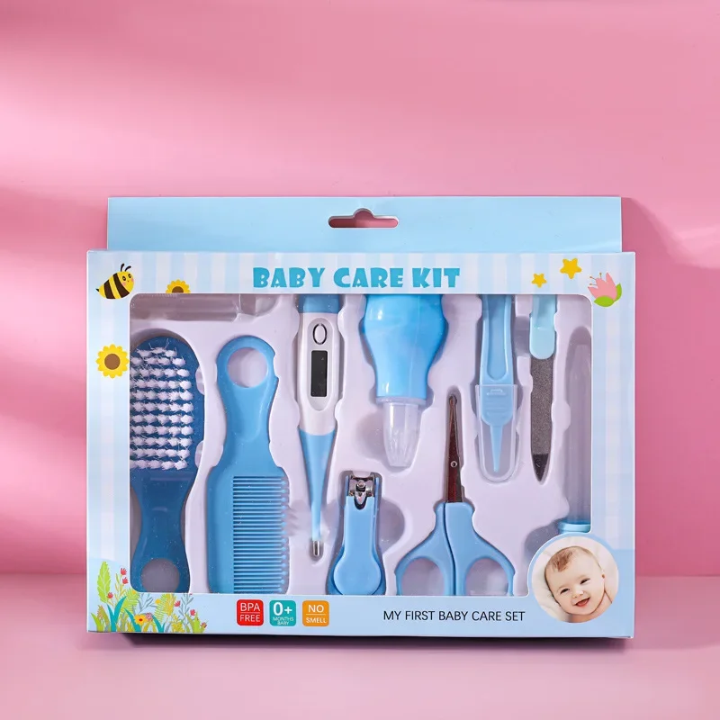 1/10 pcs/Set Newborn Baby Kids Nail Hair Health Care Thermometer Grooming Brush Kit Care Baby Essentials Newborn Material Safety