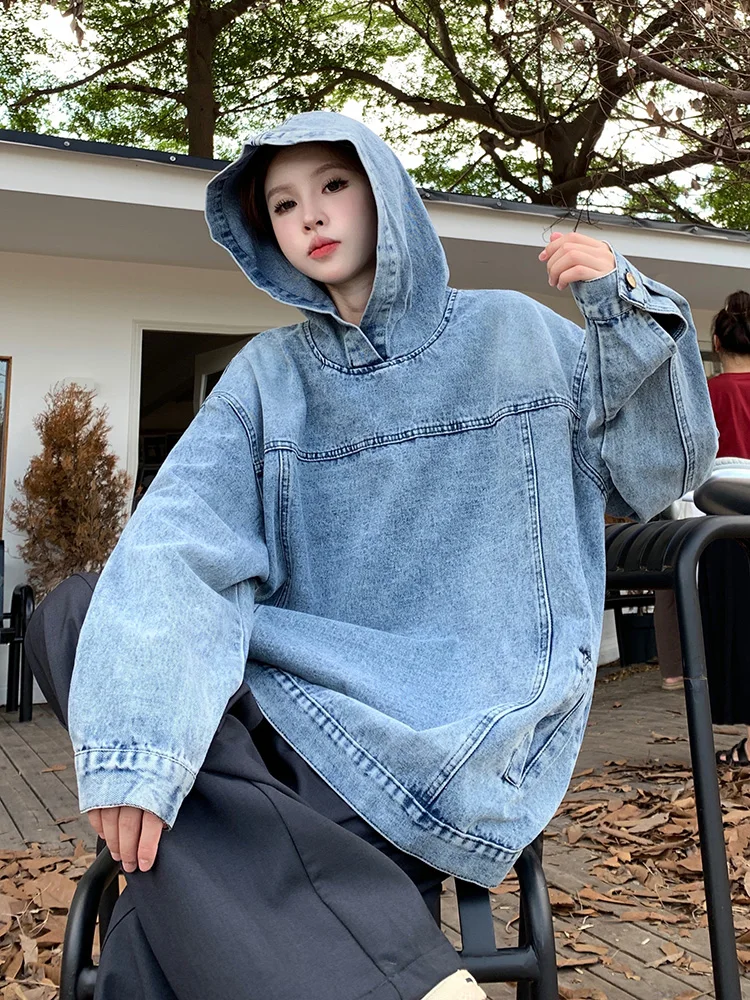 Grey Hoodie Outfits Style Hoodie With Denim Jacket Washed Vintage