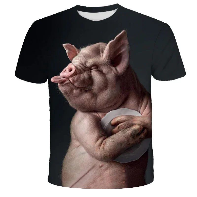 

Новая забавная и новая футболка с животными, свинья, бык, собака, Ape, серия овец, Мужская футболка с 3D принтом, футболка в стиле Харадзюку, летний топ