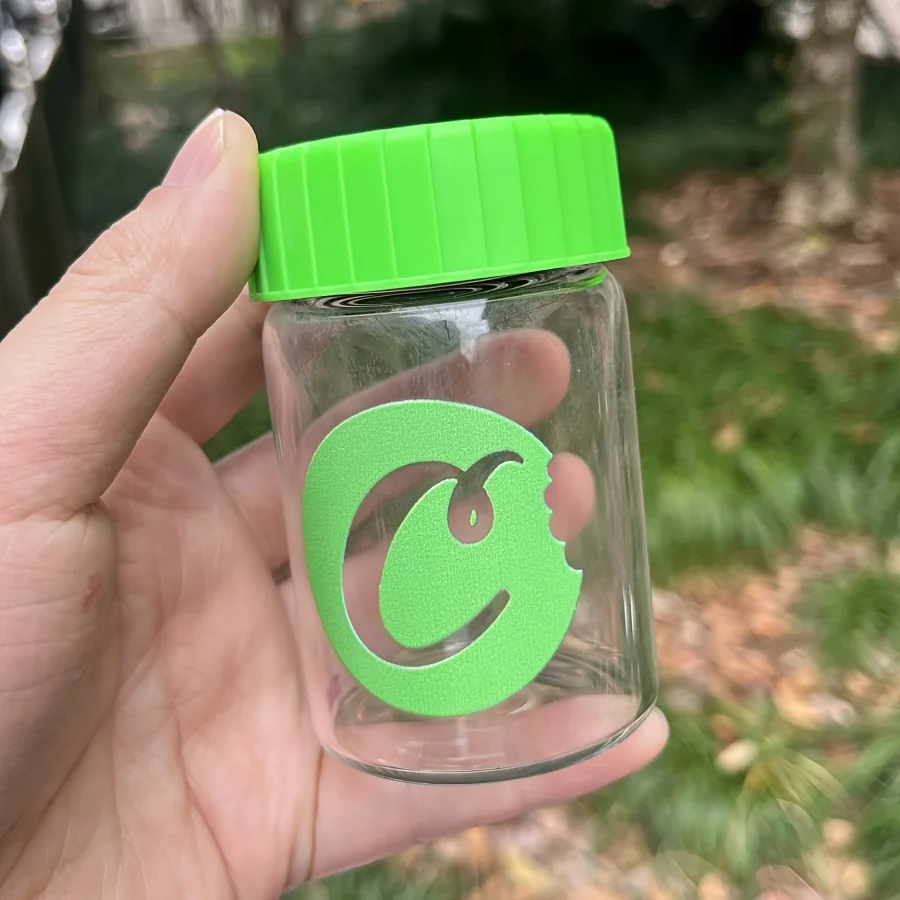 1Pc Glass Jar with Led Light Smoking Storage Bottle Light-Up Air Tight Magnifying Viewing Multi-Use Container