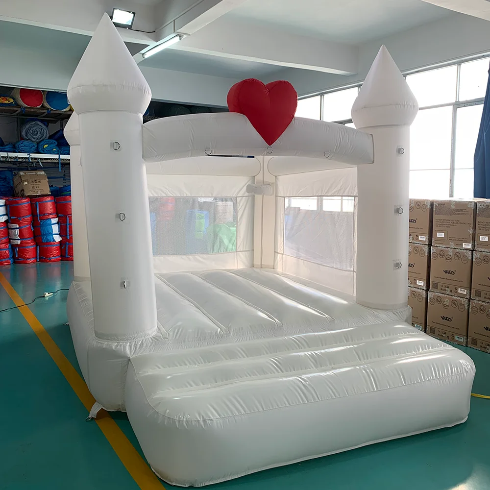 Jumping Castle 3.7*2.7*2.6M Inflatable White Bounce House For Kids Bouncy House White For Children With Blower Slide 5-8 Kids inflatable bouncy castle jumping bounce house trampoline swimming pool with large slide inflables bouncer naughty park for kids