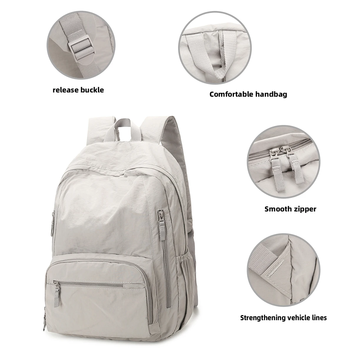 Women's Backpack, Original Japanese Style, Lightweight Short-Distance Travel Backpack, College Student Computer Bag, High School Student, Junior High School Student