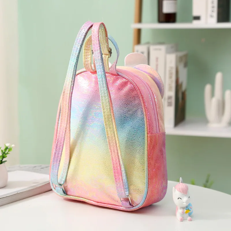 Bow Symphony Backpack Kindergarten Rainbow Laser Backpack Children's School Bag Cartoon Sequin Backpack