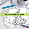 Easter Coloring Book Cartoon Rabbit for Adults Teens Featuring Adorable Creatures in Cozy Hygge Moments for Relaxation Gift ﻿ 3