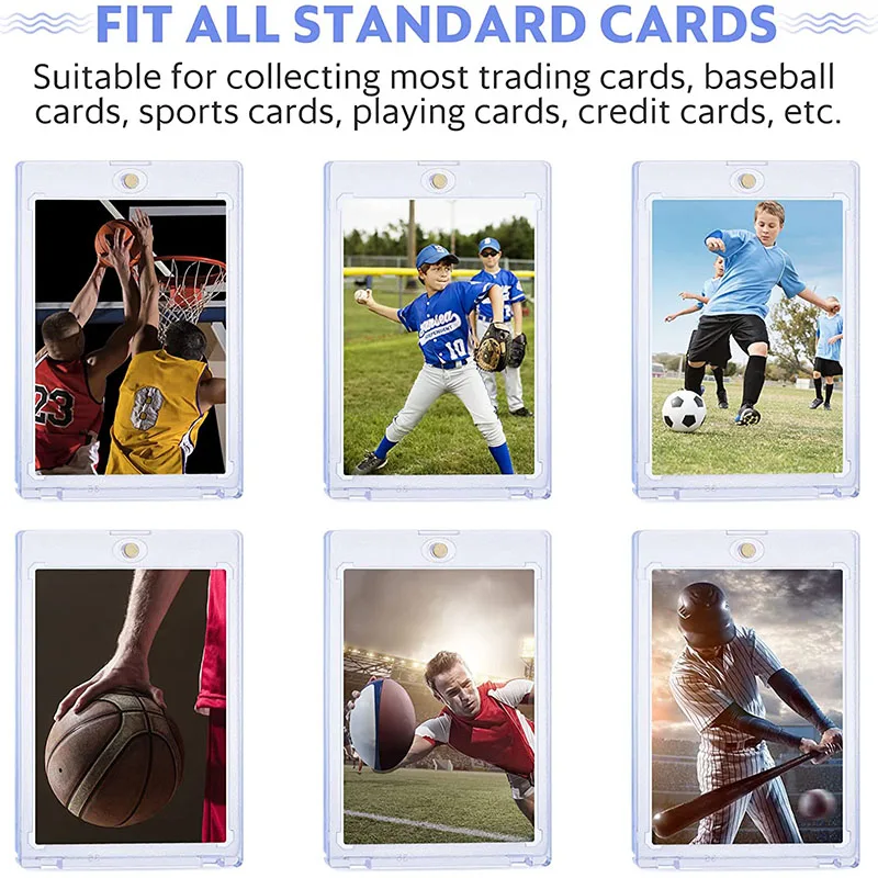 Card Holder 10Pcs/Pack 35Pt Magnetic For Trading Cards Baseball Card Protector Case