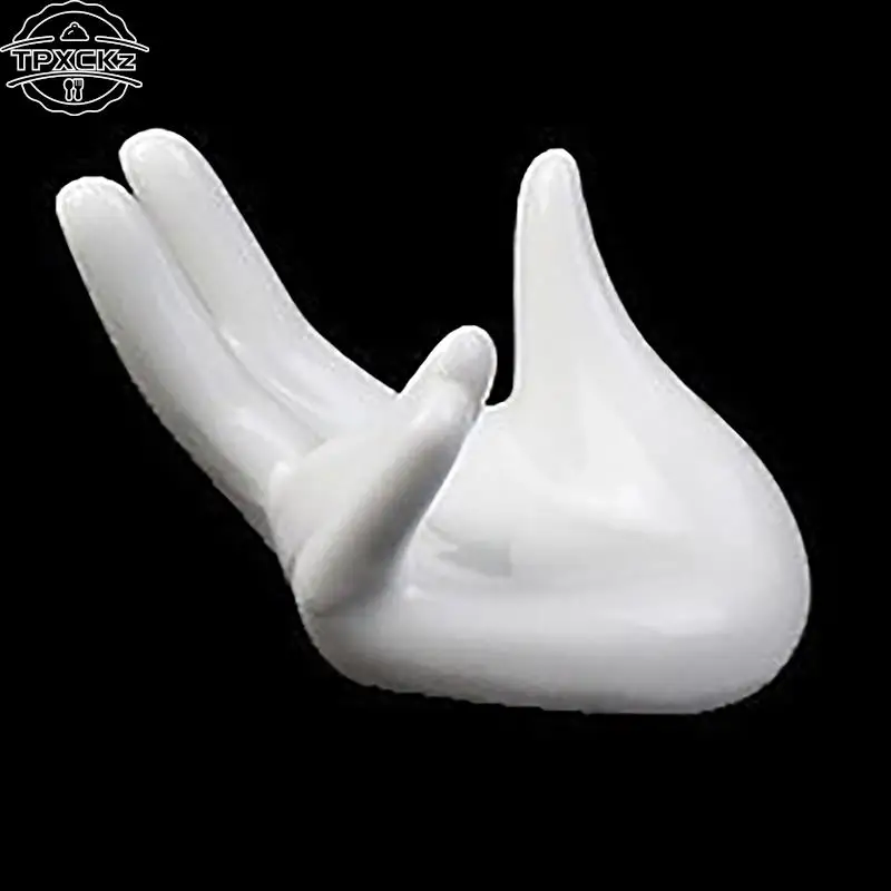Ceramic Egg Storage Tray 1pc Ceramic Hand Shape Egg Cup Holder White Porcelain Egg Container Office Desktop Business Card Stand Kitchen Tools ceramic chopsticks holder,ceramic egg storage tray