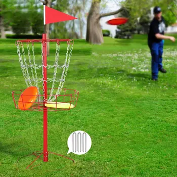 Yaheetech Portable Disc Golf Basket Target Disc Sports 12-Chain Practice Disc Golf Target Steel Hole Disc Golf Goals Catcher Ind 1