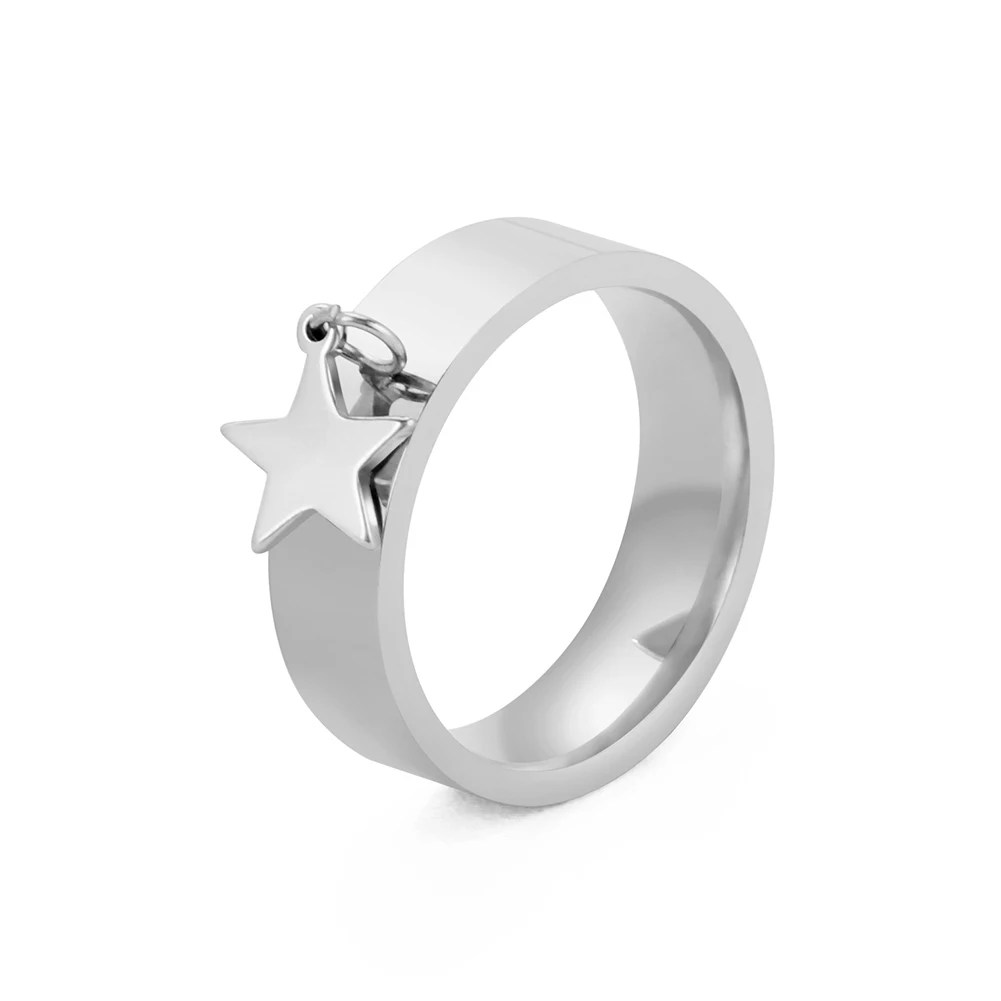 2025 Fashion Style Dreamtime stainless steel circular heart-shaped pendant Korean couple ring, jewelry, engagement gift_voghion.com