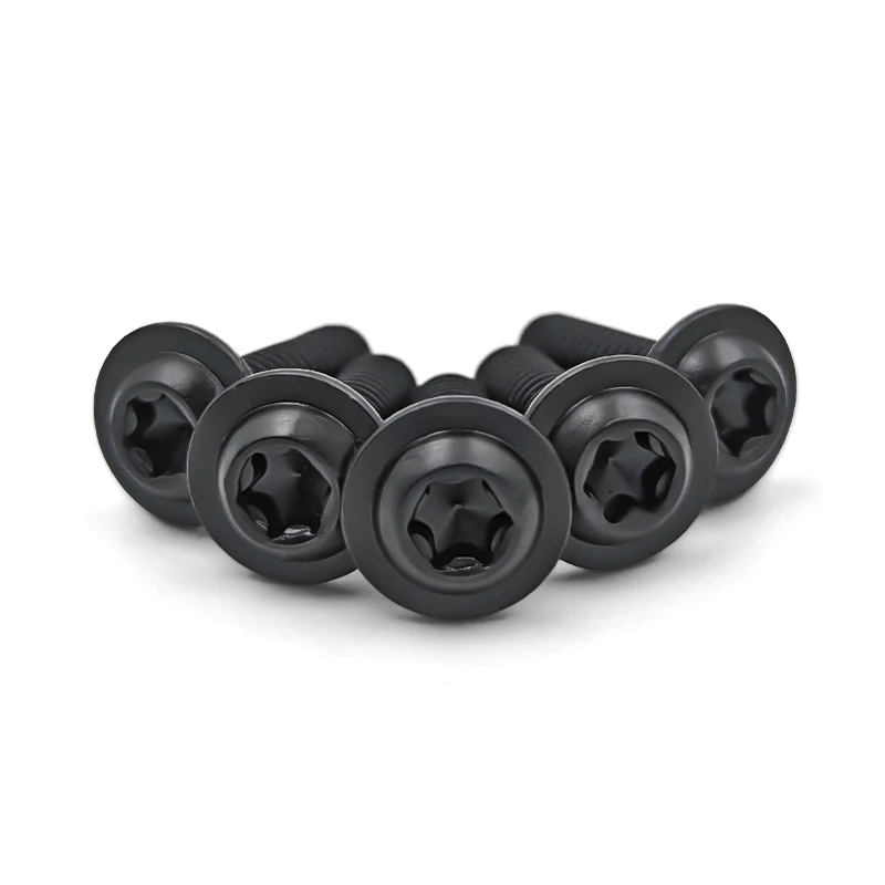 304 Black Stainless Torx Screws M5 M6 Wear-Proof Anti-Scratch Washer Head for Car Motorcycle Scooter ATV Plastic Covers 5/10Pcs