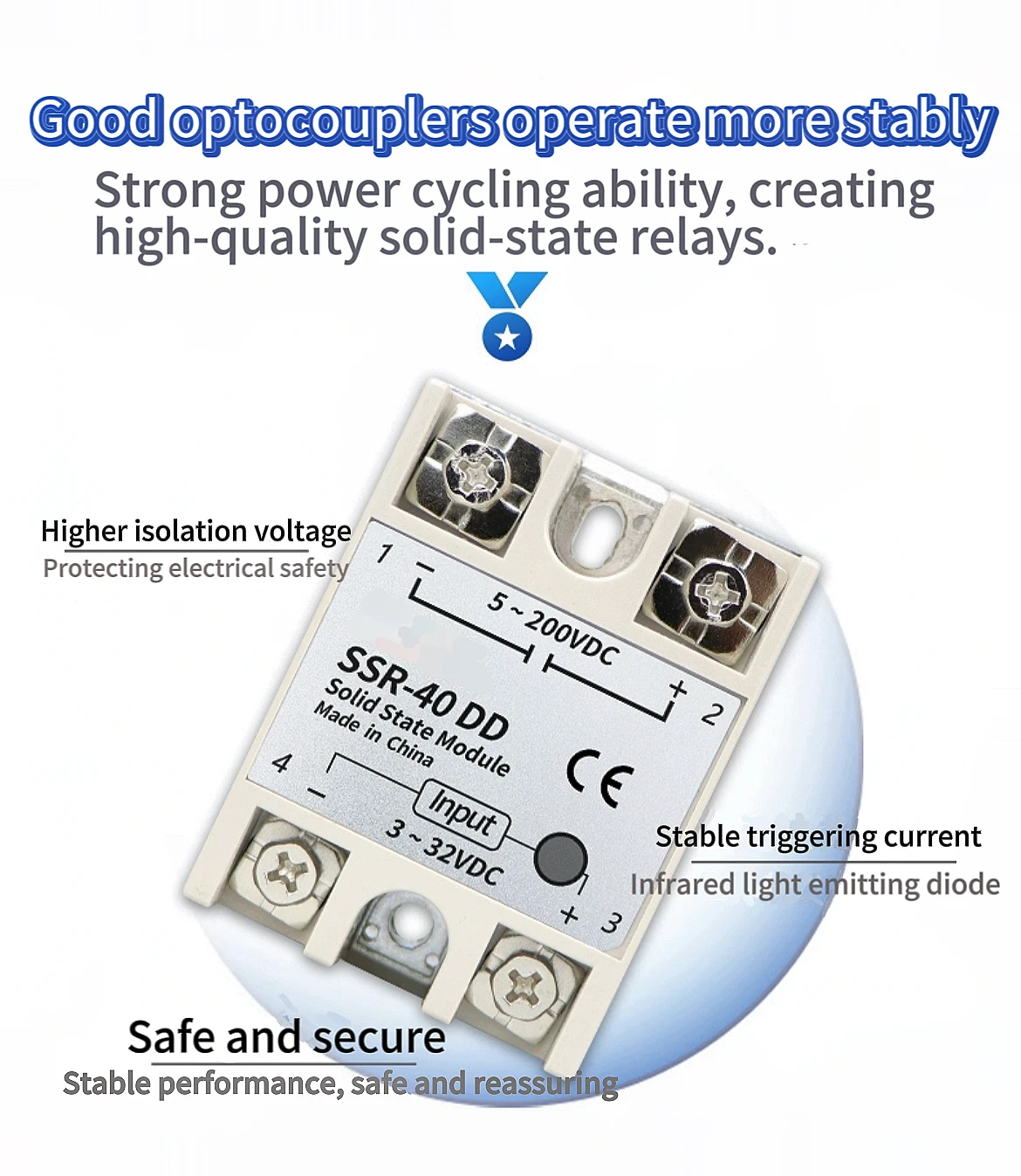 Single phase solid-state relay SSR-25DD 10DD 40DD 60DD DC control DC SSR-40DD