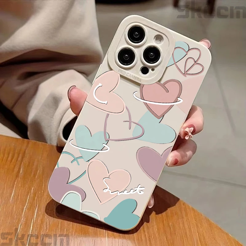 Vibrant Love Heart Patterned Phone Case Cover