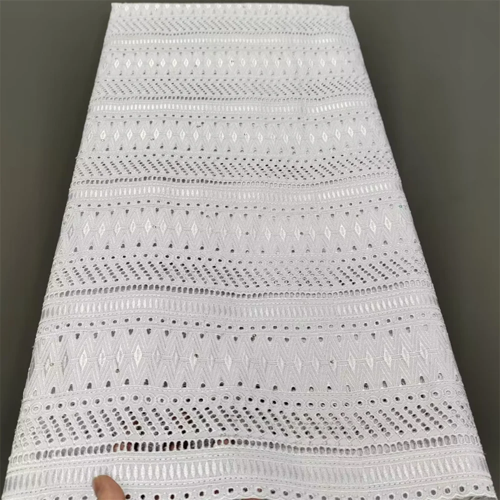 

2023 African Dry Polish Lace Fabrics High Quality Swiss Voile Lace In Switzerland Men Swiss Cotton Lace Fabric For Dress t-0210