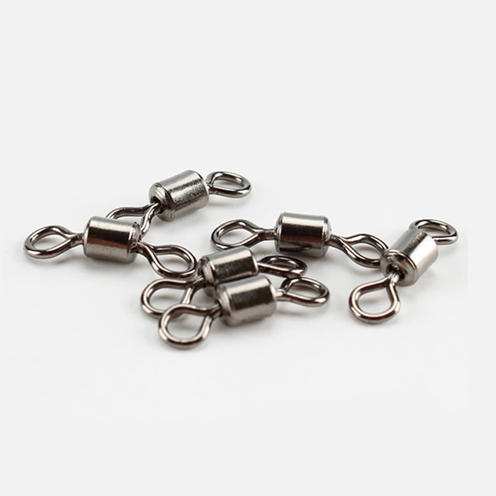 

100pcs Swivel Fishing Connector Pin Bearing Rolling Swivel Snap Fastlock Clips Fishhook Lure Tackle Tools Entertainment