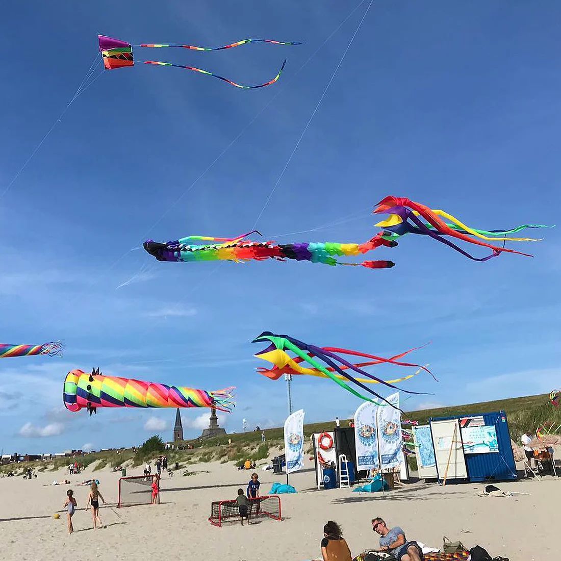 6.5M 3D Rainbow Rotating Soft Kite Tail Hanger Outdoor Beach Performance Kite Easy To Fly and Tear Resistant Cometa Gigante 6