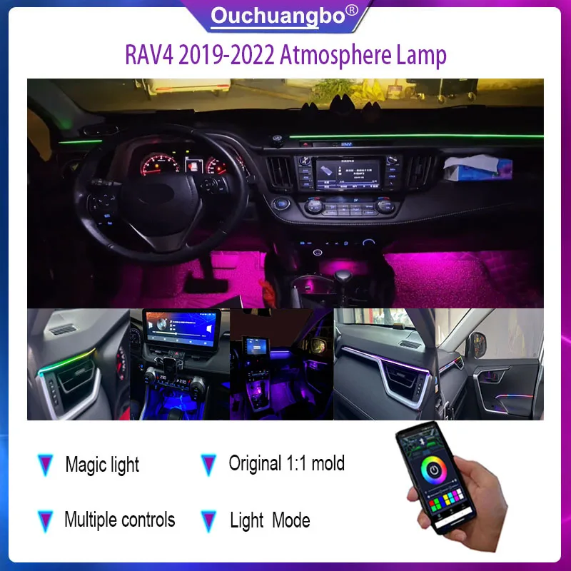 

Ouchuangbo LED Ambient lamp For RAV4 2019--2022 Atmosphere Lighting Kit ambient light rgb magic Symphony Atmosphärenlicht