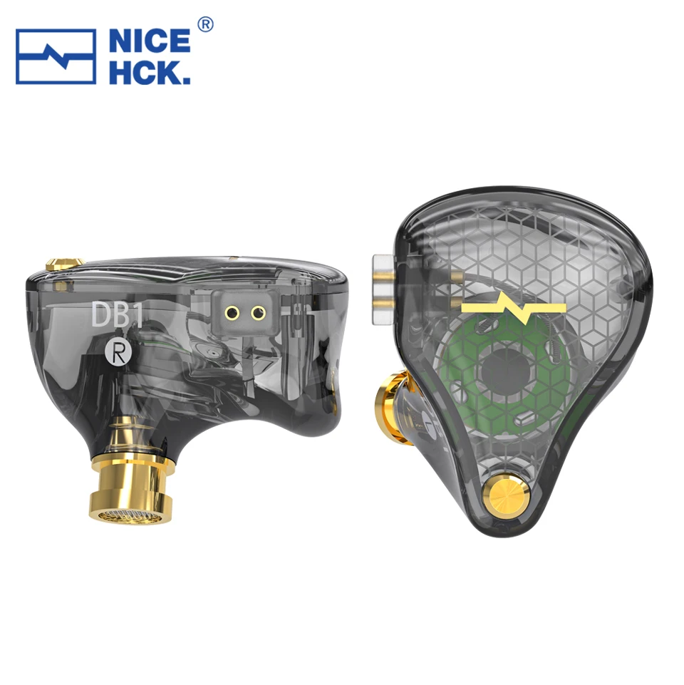 2021 NiceHCK DB1 HIFI In Ear Earphone 10mm Dynamic Music DJ Running Sport IEM Earbud Studio Earplug 0.78mm 2Pin Detachable