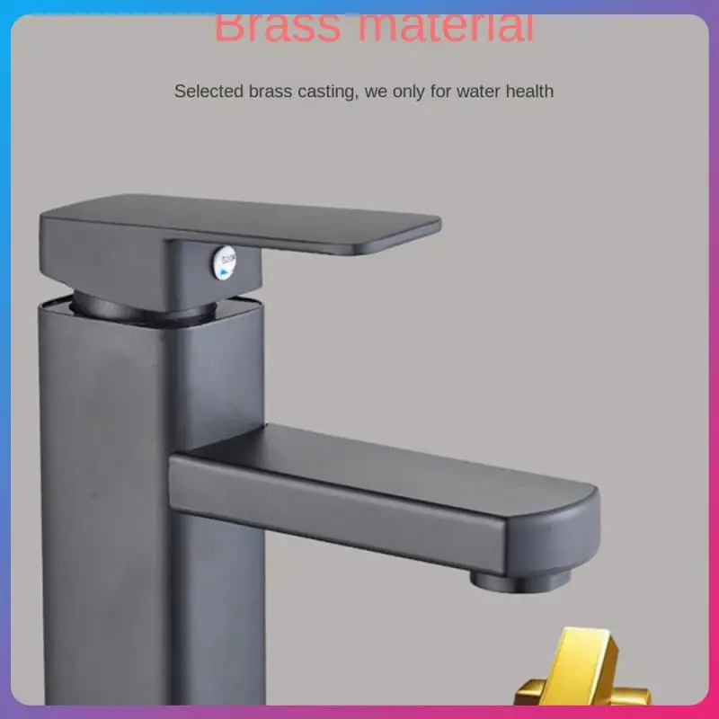 

Stainless Steel Basin Faucet Black Square Counter Basin Hot Cold Faucets Ceramic Spool Square Faucet Bathroom Accessories