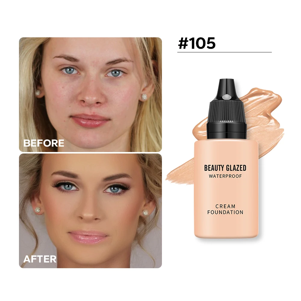 Flawless All Day: 9-Shade Waterproof Full-Coverage Concealer Foundation