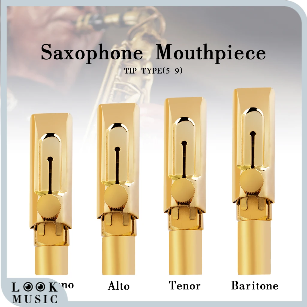 Brass Sax Mouthpiece W/Cap &Ligatures Soprano/Alto/Tenor/Baritone Size