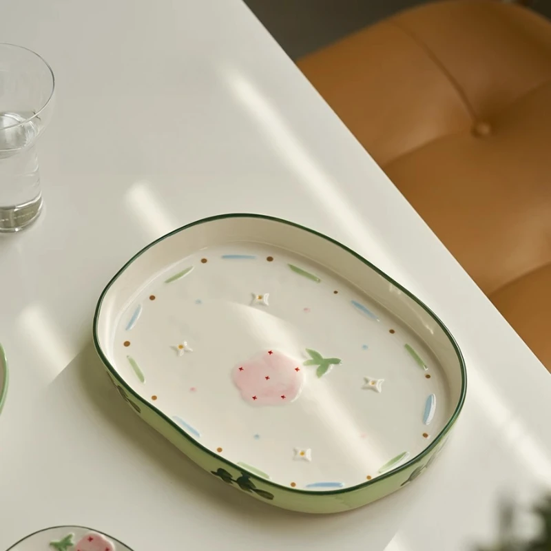 북유럽 스타일 가정용 작고 신선하며 고가치 식기 및 접시