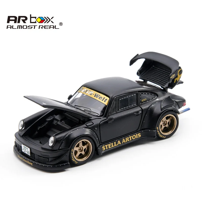 1:64 스케일 새롭고 거의 실제와 같은 AR 박스 RWB 930 스텔라 아르투아 블랙 합금 다이캐스팅 자동차 모형 수집용 차량 (성인 수집가용)
