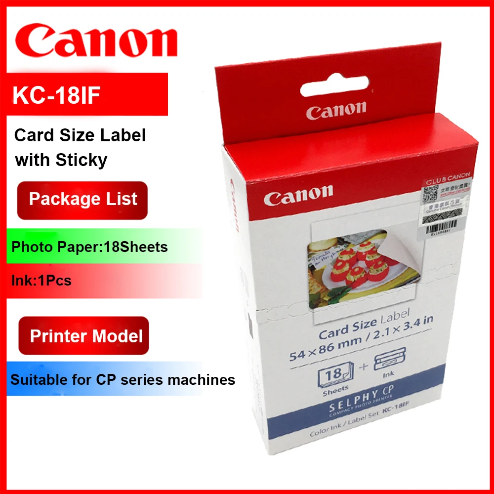 

KC-18IF набор чернил и фотобумаги для Canon Selphy Компактный фотопринтер CP1200 CP1300 CP910 CP900