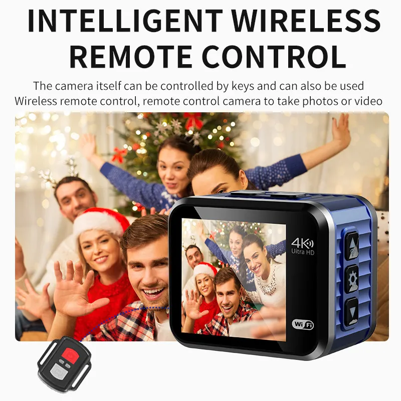 

HD Wifi Mini Action Camera V8 4K 60FPS with Remote Control Screen Drive Recorder Waterproof Sport DV Camcorder Wireless Webcam