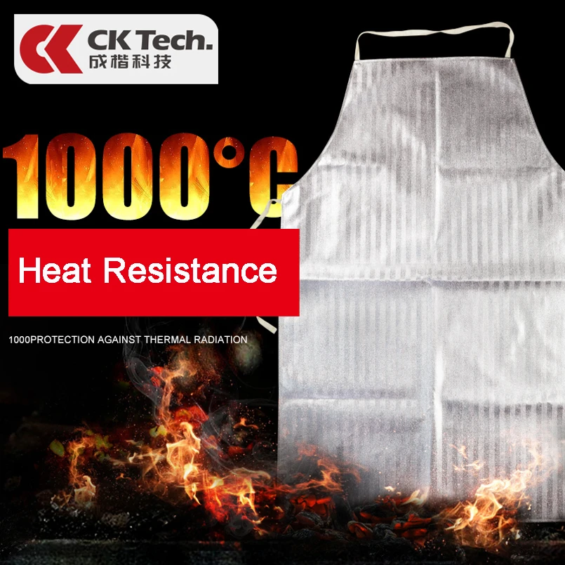 Welding Apron 1000°C Heat Resistant Aluminized Apron Aluminum Foil High Temperature Resistance Working Thermal Radiation Aprons