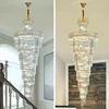 Long Crystal Staircase Gold Chandelier Modern Loft Crystal Lamp Luxury Villa Hotel hall Living Room Large Chandelier Home Decor 4