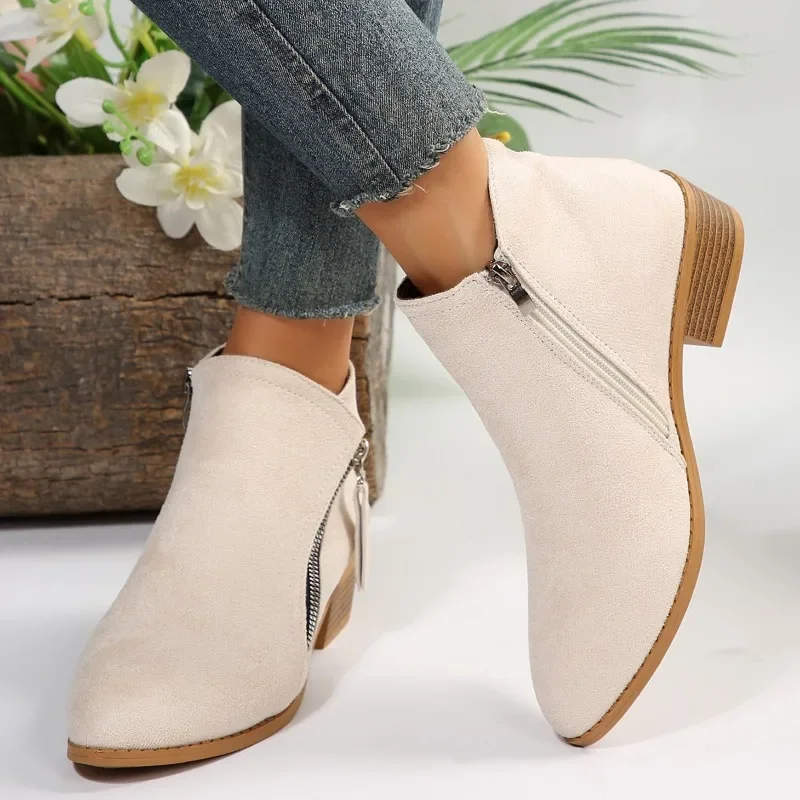 Women Ankle Boots Autumn Low Heels Boots Platform Sexy Ladies