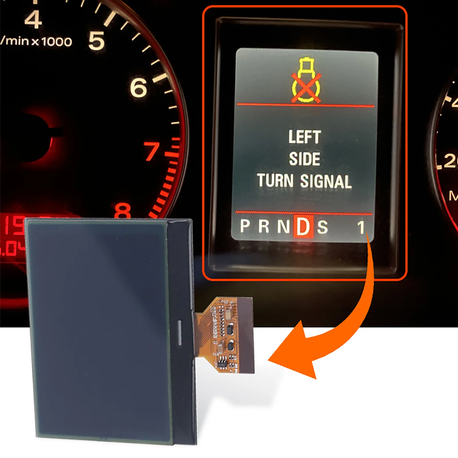 아우디 A4 B6 B7 2002-2008 대시보드 계기판 속도계 화면 픽셀 수리용 LCD 디스플레이 (숏 리본 커넥터 포함)