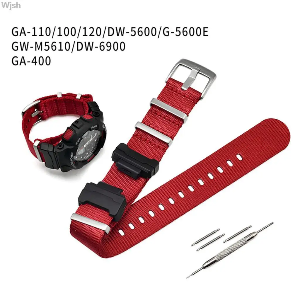Cinturino Di Ricambio In Nylon Per Casio G-Shock Ga-110/100/120/150/200/400 Gd-100/110/120 Dw-5600 Gw-6900 Cinturino Per Bracciale