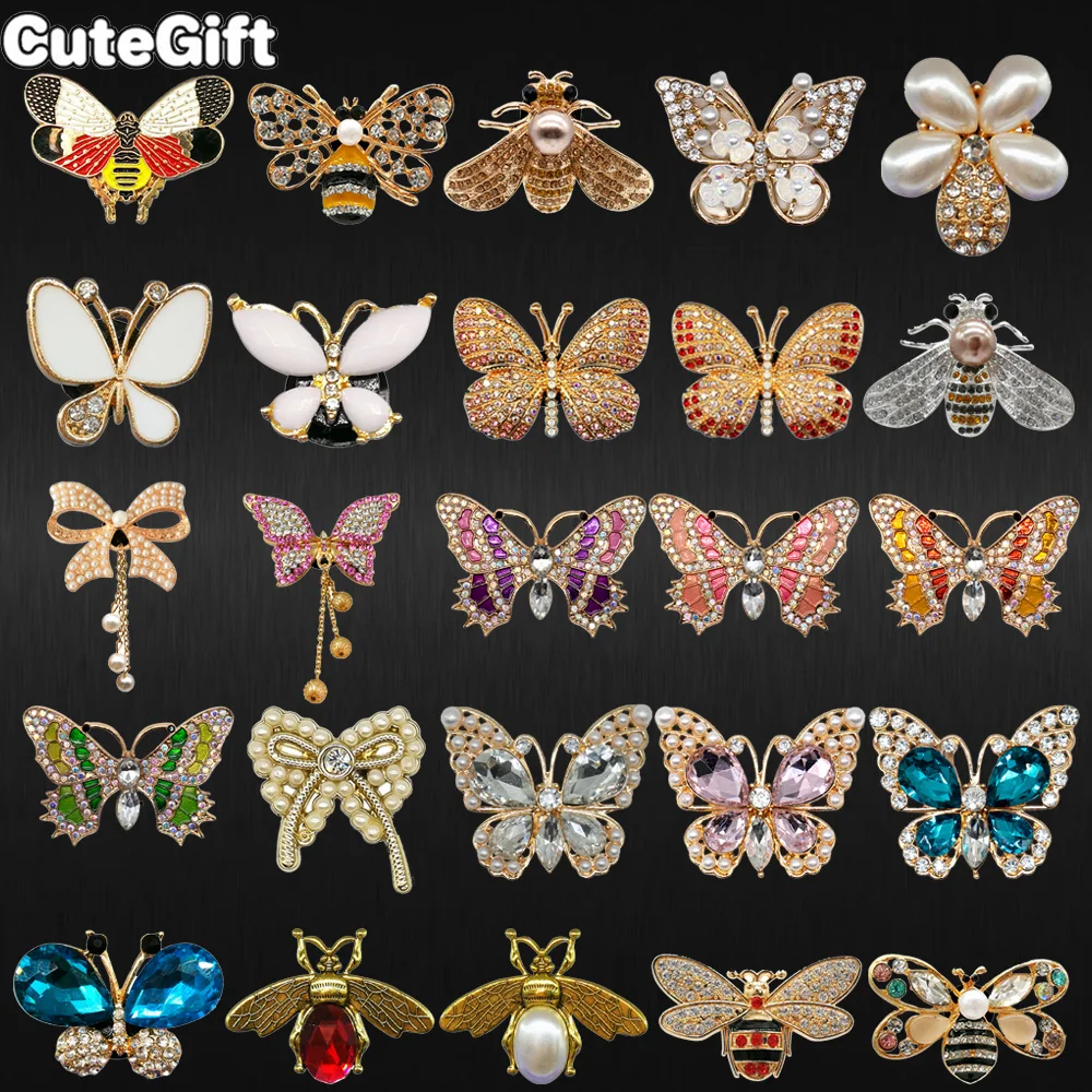 1 Stück Metall Schmetterling Biene Schuh Charms für Frauen Mädchen Geschenke Metall Insekt Dekorationen Pins für Sandalen Perle Ornament Schuhschnallen