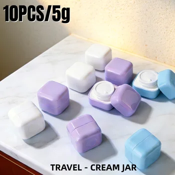 10pcs Empty Sample Pots 5g Plastic Cosmetic Jar Travel Cosmetic Container Jar for Toiletries Cream Lip Balm Portable Makeup Jar 1