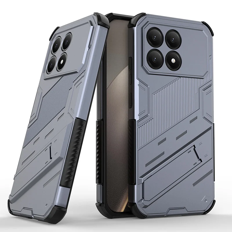 Car Magnetic Armor Shockproof Stand Phone Case with Back Cover Protection
