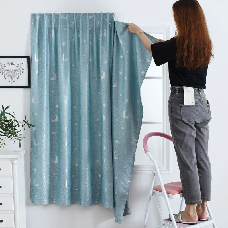 

Punch Free Blackout Window Curtains Cost Saving Drapes Adjustable Self-Adhesive Thermal Insulated Wall Shades Give Ropes & Strap