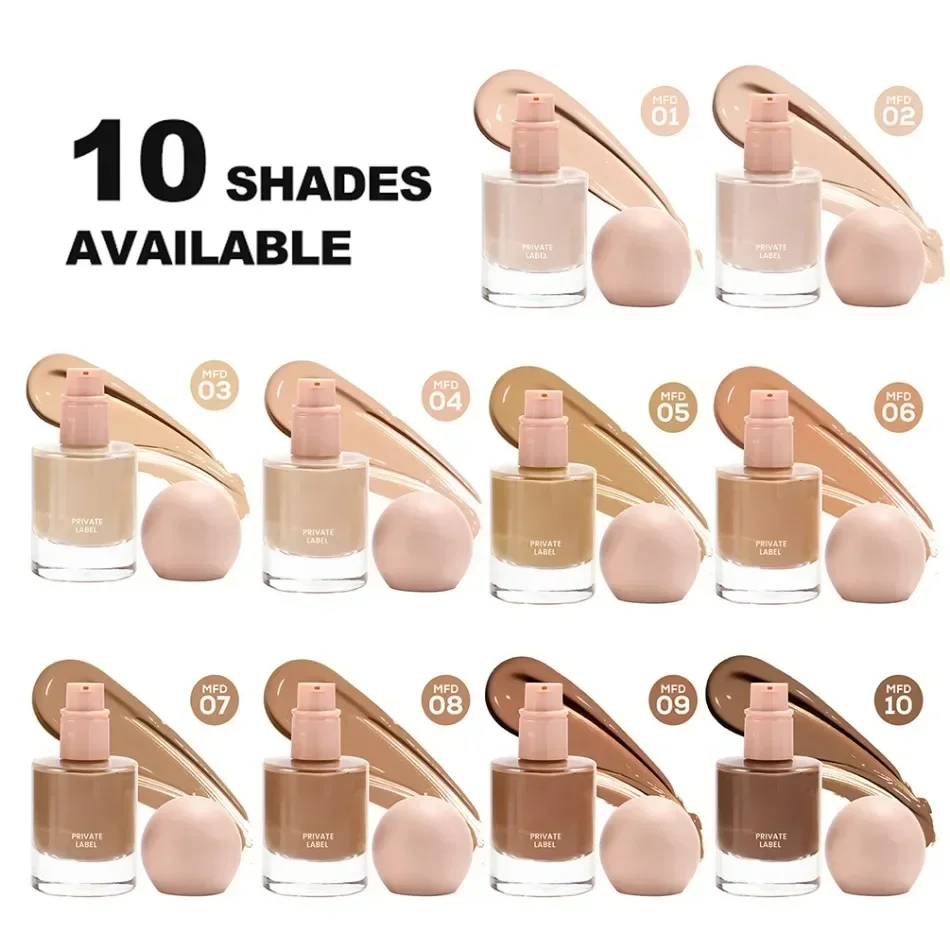 Liquid Foundation Private Label Full Coverage Long Lasting Waterproof Concealer Brighten Custom Logo Makeup Bulk Cruelty Free 4