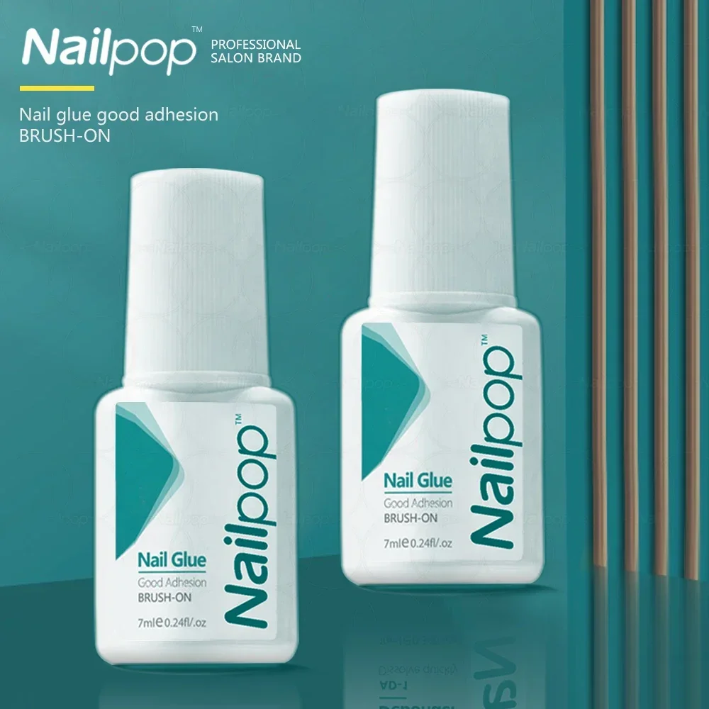 Nailpop Fast Dry Nail Art Glue Brush Rhinestone Decoration False Tools Manicure Accessories 2pcs nail glue