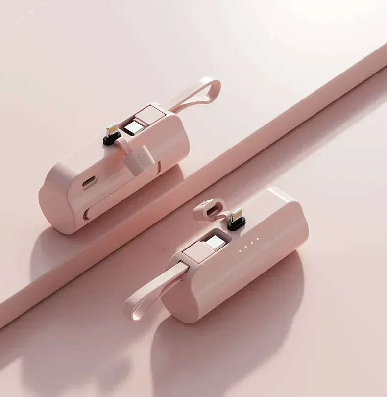 Mini Fast Charger 10000mAh Built-in Cable Portable Power Bank for IPhone Xiaomi Samsung Tye-c/Apple Interface External Battery 17 S0d566e69f5b1479e941945f7adc7256fJ