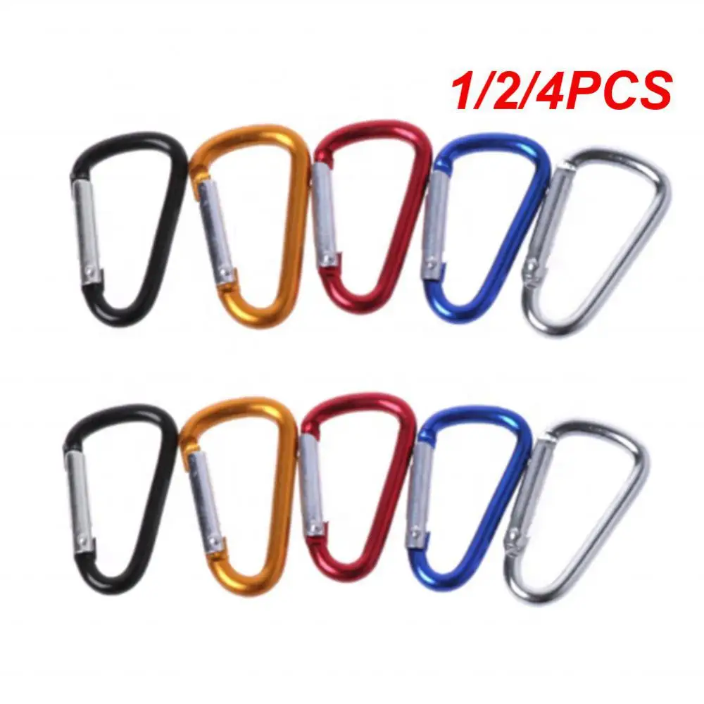

1/2/4PCS Aluminum Carabiner Key Chain Clip Multi Colors Climbing Button Carabiner Camping Hiking Hook Safety Buckle Keychain