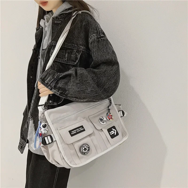 

Youth Messenger Bags School Crossbody For Bolsas Bags Harajuku Sac Canvas Girls Bag Book Bag Men Nylon Handbags Shoulder Women