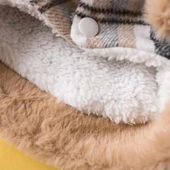 Winter Dog Coat Windproof Fleece Pet Clothes Warm Thick Dog Jacket for Snow Rainy Cold Weather Plaid Dog Vest Coat Outfits 6